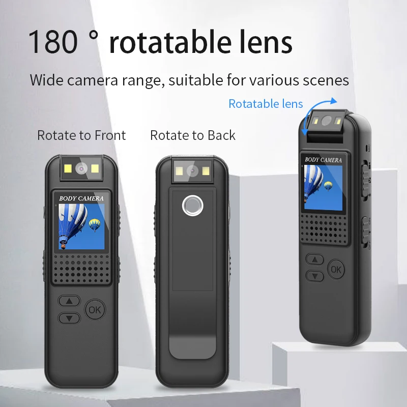 Mini Body Camera Full HD 1080P Body Mounted Camera Small Portable Night Vision Police Body Cam support TF card mini camera-2