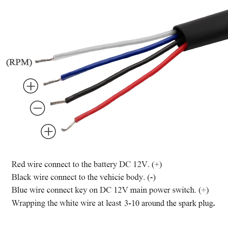 Motorcycles cylinder head temperature Voltmeter Time RPM Tachometer Mini 4 in 1 LED Digital Display Quad meter-5