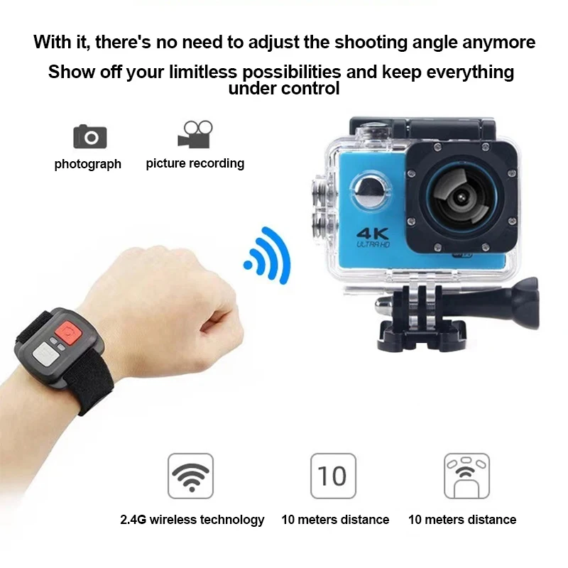 Ultra HD 4K Action Camera 1080P/30FPS 2.0 inch Screen WiFi Remote Control Mini Cameras Waterproof DV Helmet Go Sport Camera Pro-5
