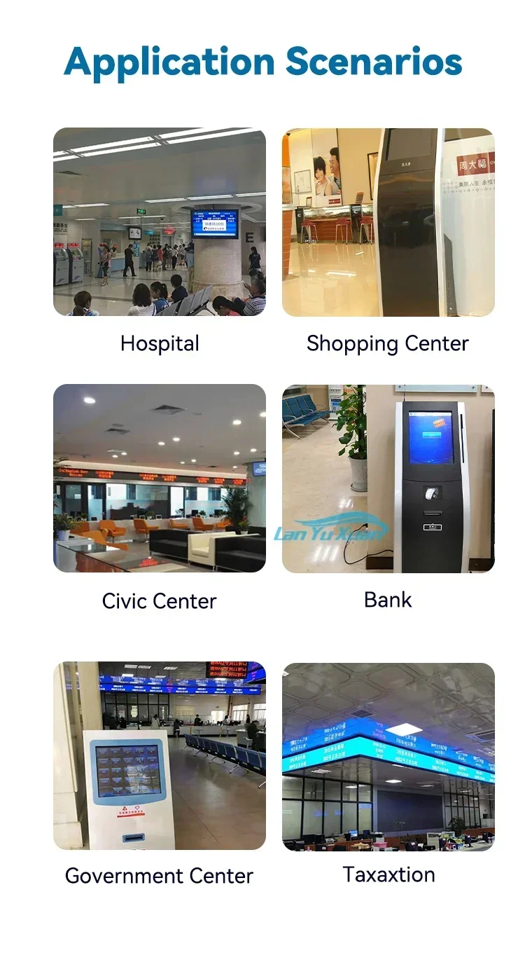 Ticket issuing kiosk queue management Wired type queue calling system for hospital clinic use-5