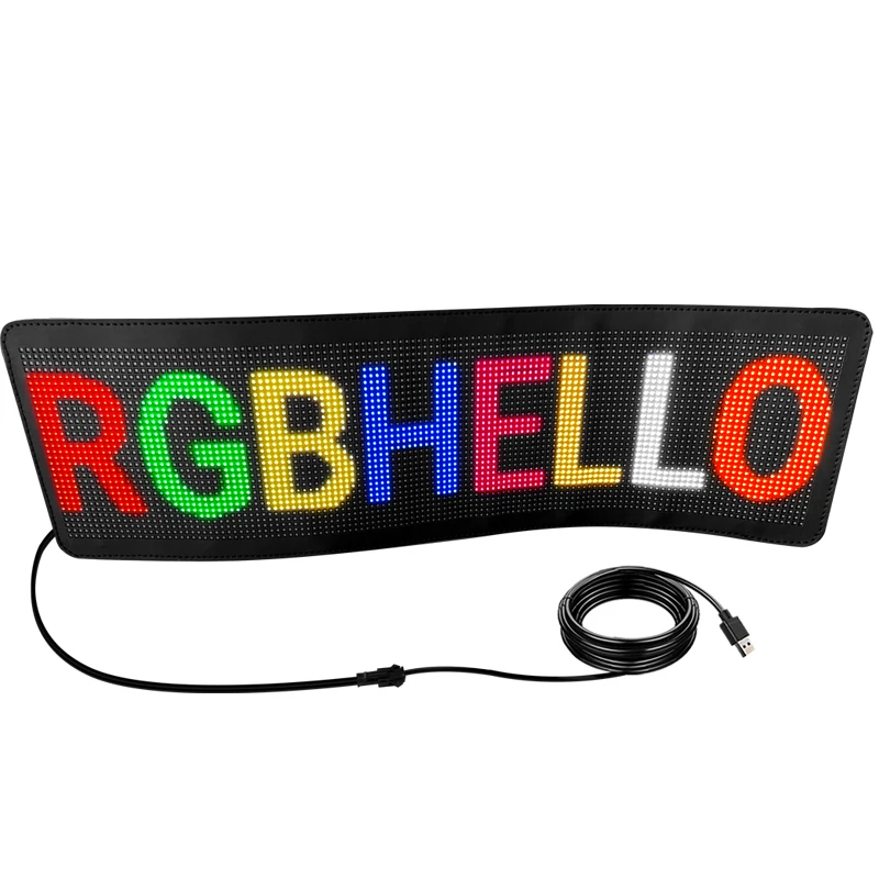 LED Screen Sign Bluetooth Scrolling Message display Board App Control Soft Flexible Led Panel Car Display for Store Advertising-4