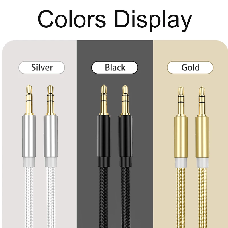 3.5mm to 3.5mm AUX Audio Cable 3.5mm Jack Speaker Cable for JBL Headphones Car Samsung Xiaomi Redmi 5 Plus Oneplus MP3 AUX Cord-5