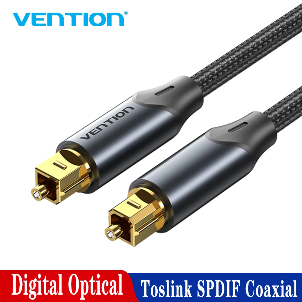 Vention Digital Optical Audio Cable Toslink SPDIF Coaxial Cable 1m 2m for Amplifiers Blu-ray Xbox 360 PS5/4 Soundbar Fiber Cable