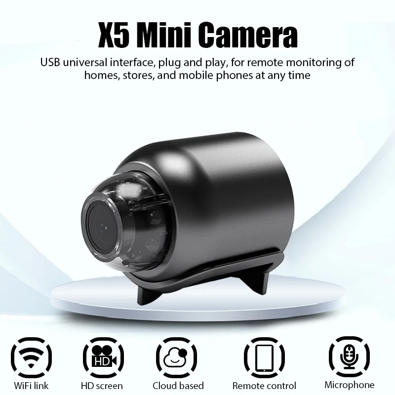 Full 1080P HD X5 Mini WiFi Camera Baby Monitor Home Security Camcorders IR Night Vision Motion Detection Wide Angle IP Cameras-3