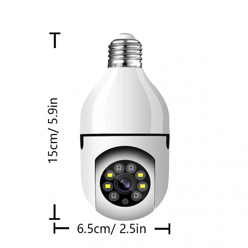 1080P HD E27 Bulb Surveillance Camera Anti-theft Outdoor Indoor Security Monitor Wireless WiFi Camera Night Vision Audio IP Came-3