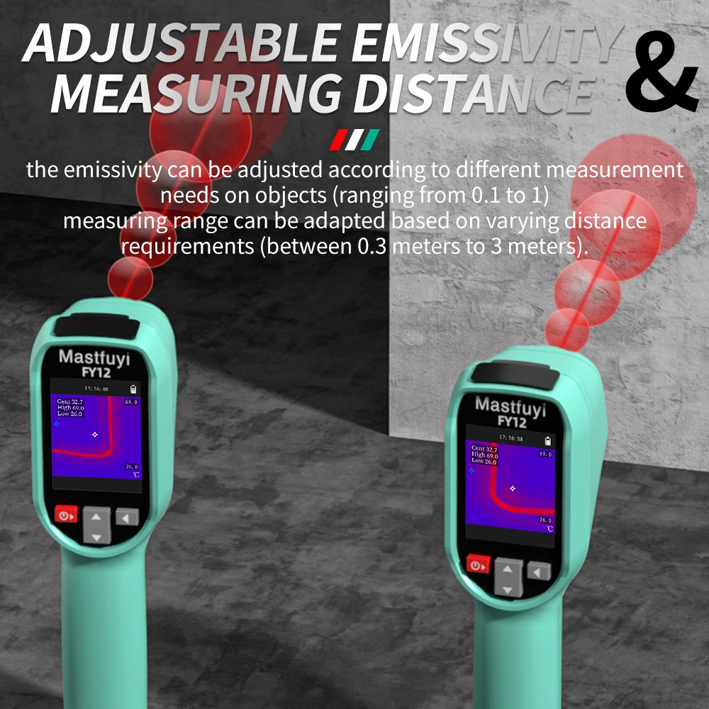 MASTFUYI FY12 Handheld Thermal Imager -20~550°C 15 False Color Non-contact Temperature Measurement 50×50° Large Field of View-3