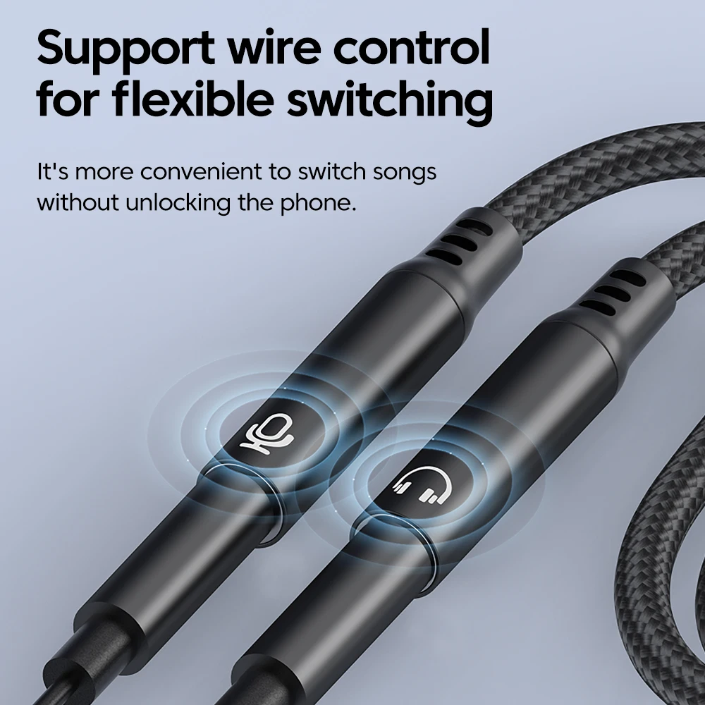 2in1 Type C to Dual 3.5mm Audio Adapter DAC Voice Microphone Headphone Connector Cable for iPhone15 16 Samsung USB C Converter-3