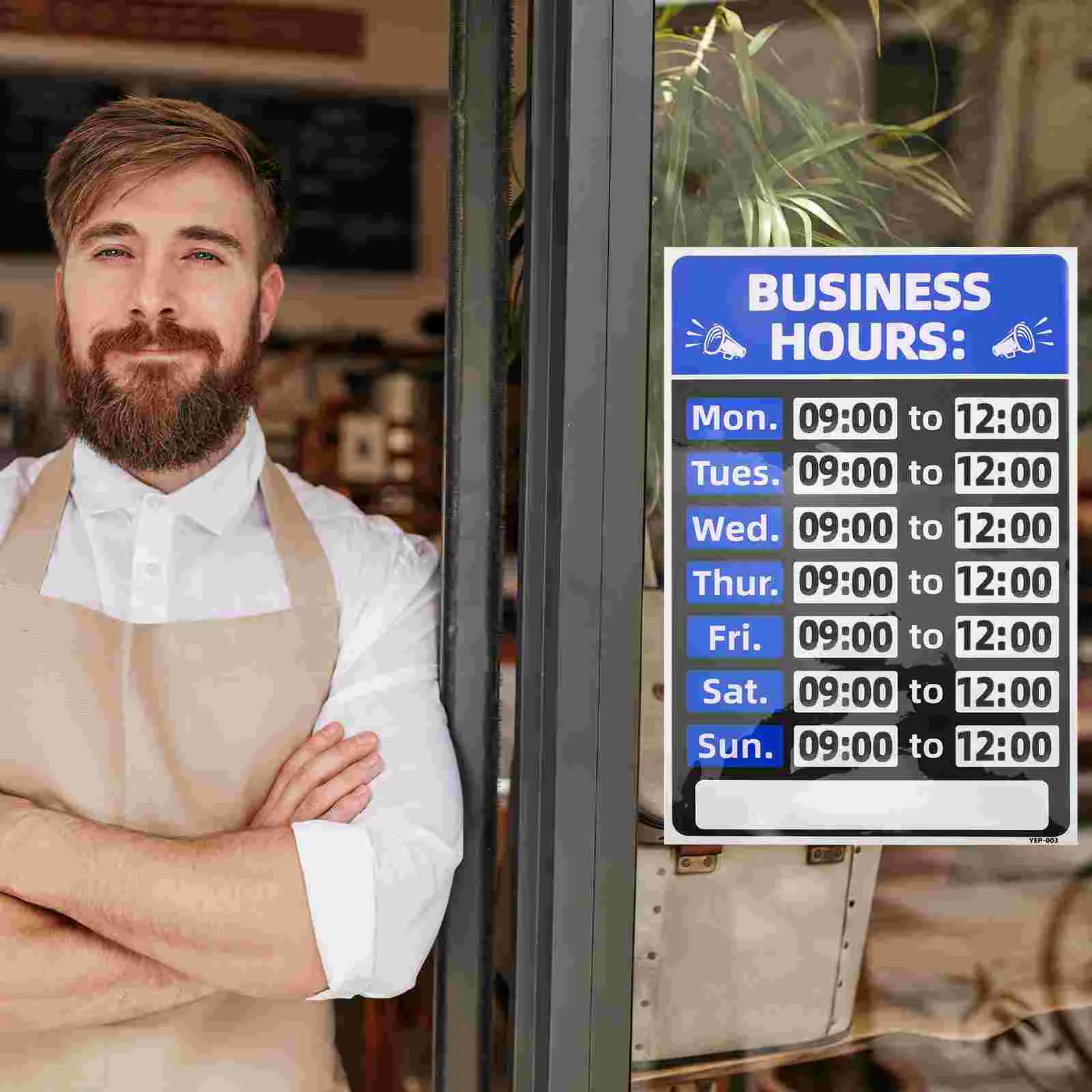 Business Sign Emblems Hours of Operation Signs Shop Stickers Adhesive Office Door Pvc Open Closed for Retail-6