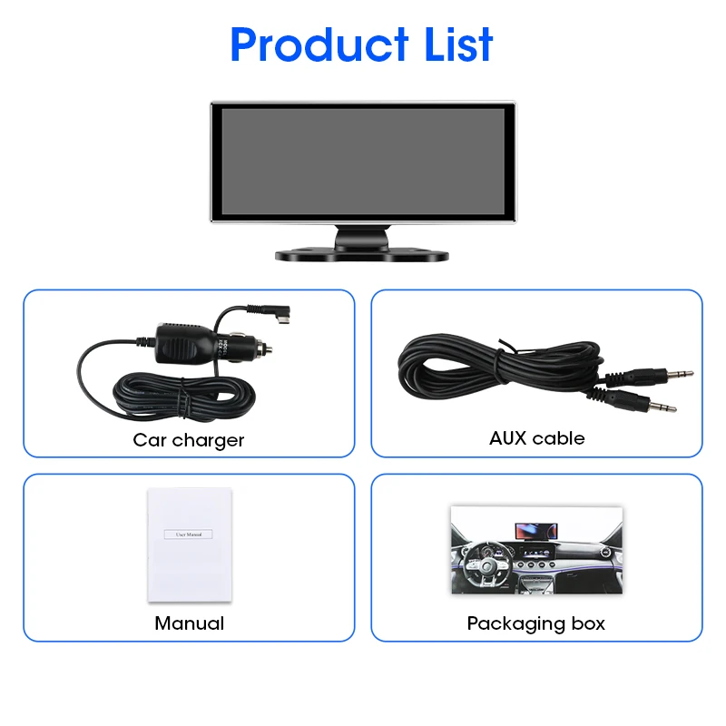 10/11.26 inch Dash Cam 4K Car DVR Wireless Carplay & Android Auto GPS Navigation Video Recorder Dashboard Dual Lens Wifi FM AUX-6
