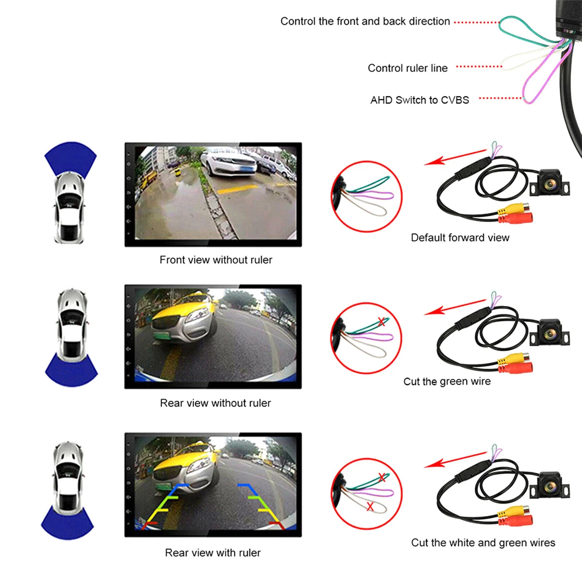 Car Backup Camera Rear View Camera 1080P Clear Anti-Interference 170 Degree Wide Angle Adjustable Vehicle Small Reversing Camera-4