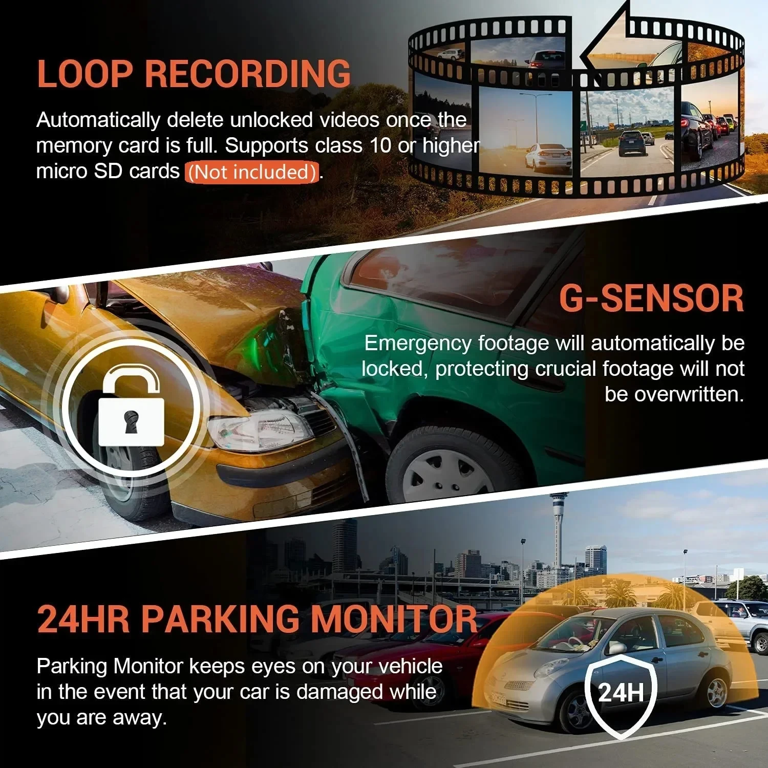 1080P WIFI Dual camera Dash Cam for cars,Front And Inside,car camera with IR Night Vision,Loop Recording,wide angle Car DVR Came-6