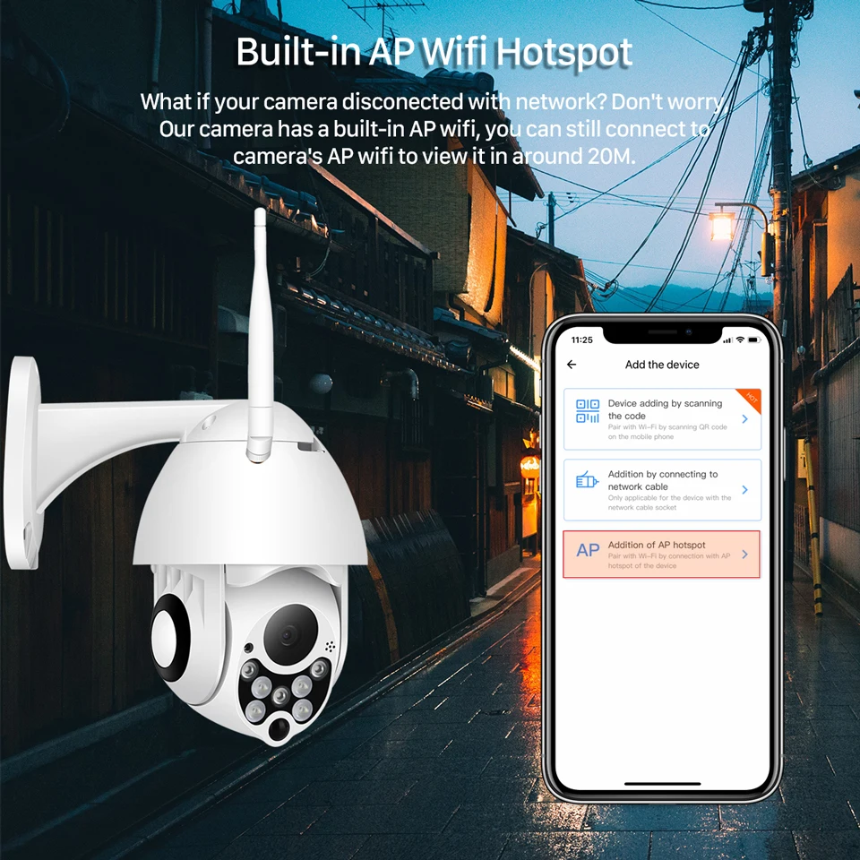 YCC365 Plus PTZ Wifi Camera Outdoor 1080P HD CCTV Security Camera 4x Zoom Waterproof Speed Dome Wireless Surveillance Camera New-4