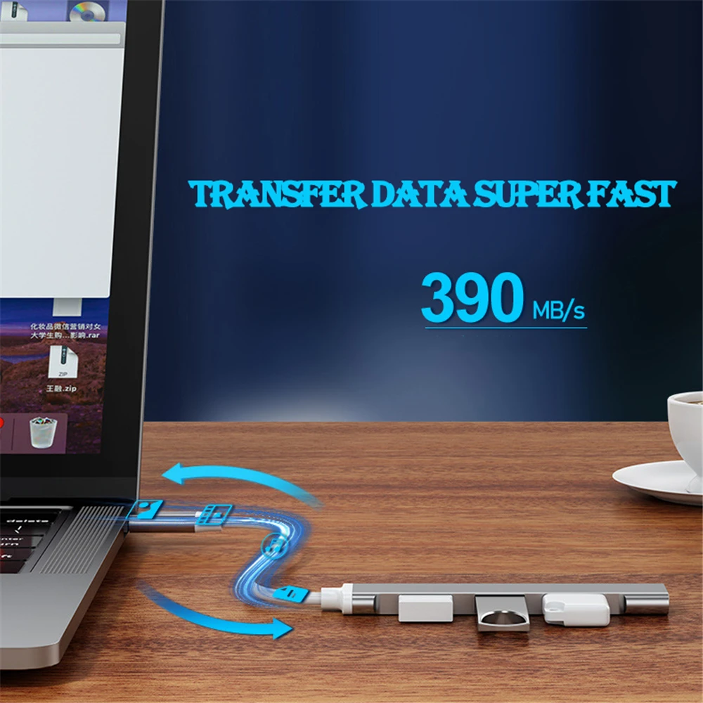 USB 3.0 Hub USB Hub 4 Port High Speed Type c Splitter 5Gbps For PC Computer Accessories Multiport HUB 4 USB 3.0 2.0 Ports-5