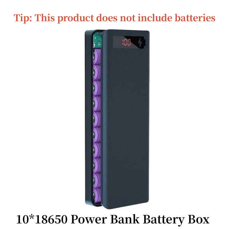 10*18650 Power Bank Battery Box Holder Portable Dual USB Type C Charge Shell for iPhone Xiaomi Huawei 18650 Battery Cases-5