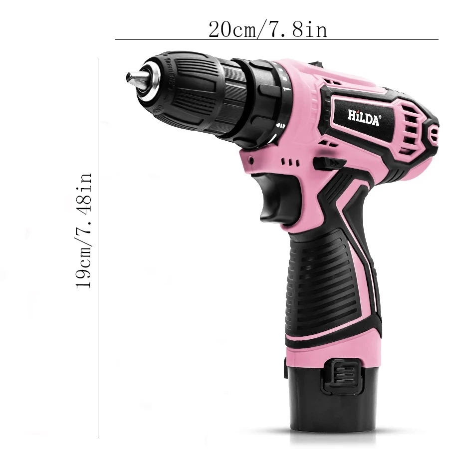 HILDA Electric Drill 12V Cordless Drill Electric Screwdriver Mini Wireless Power Driver DC Lithium-Ion Battery-2