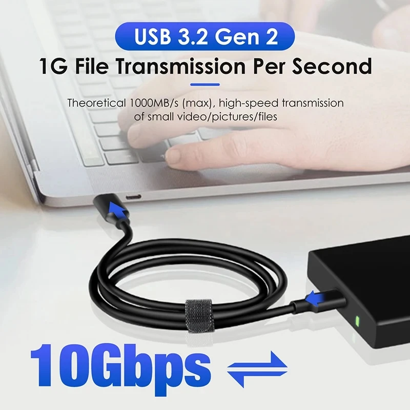 USB 3.2 10Gbps Type C Cable USB A to Type-C 3.2 Gen2 Cable Data Transfer USB C SSD Hard Disk Cable 3A 60W QC 3.0 Fast Charging-2