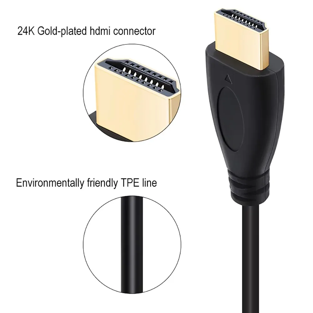High Speed Male To Male Cable HDMI-compatible 2.0 1080P 3D Audio Video Cables for Laptop PS3 Projector Computer Xbox Cable-2