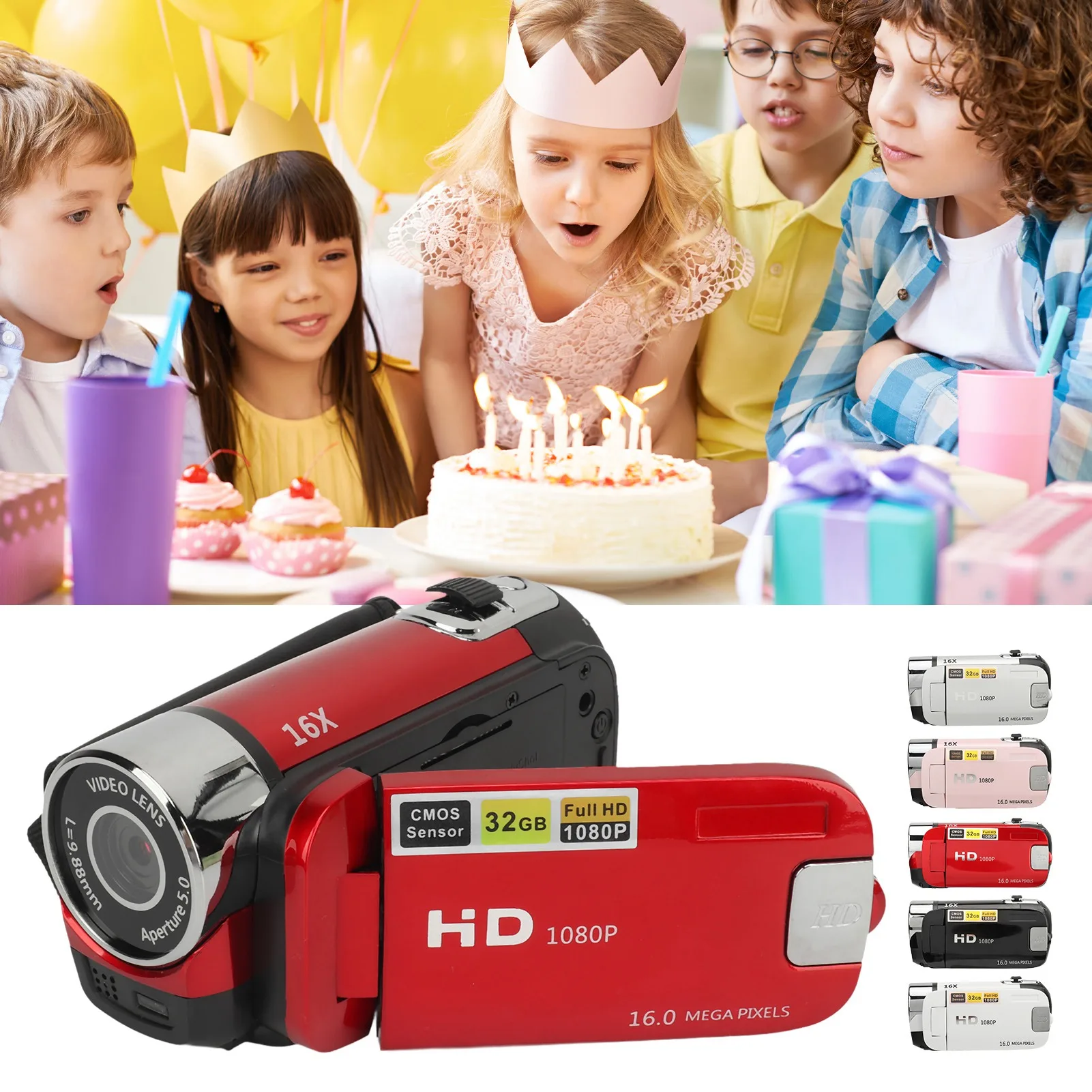 D90 1080P 16MP Digital Camera 2.4 Inch Rotatable Screen Camcorder 16X Zoom HD Video Recorder with Fill Light HD Video Camcorder-3