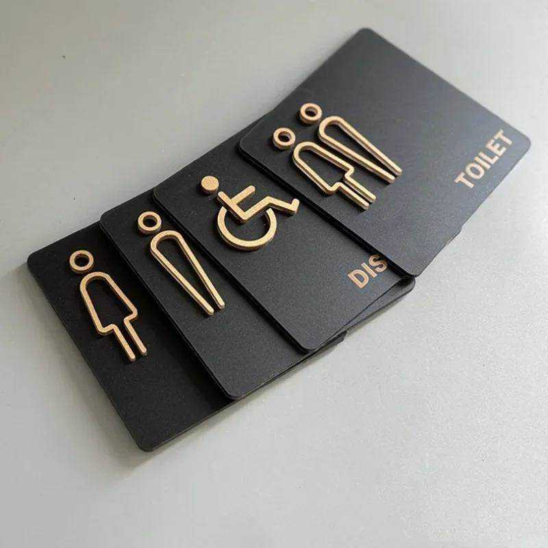 Washroom Signage Men's and Women's Bathroom Signage Acrylic Public Toilet Door Signage Hotel Toilet Reminder Signs-6