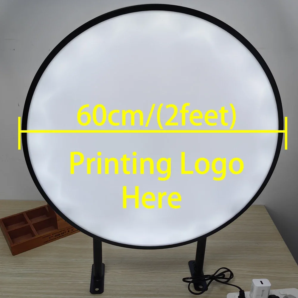 60cm LED Light Box Business Signs Light Sign Outdoor Advertising Lightbox Shop Signage Double Sided External Signage