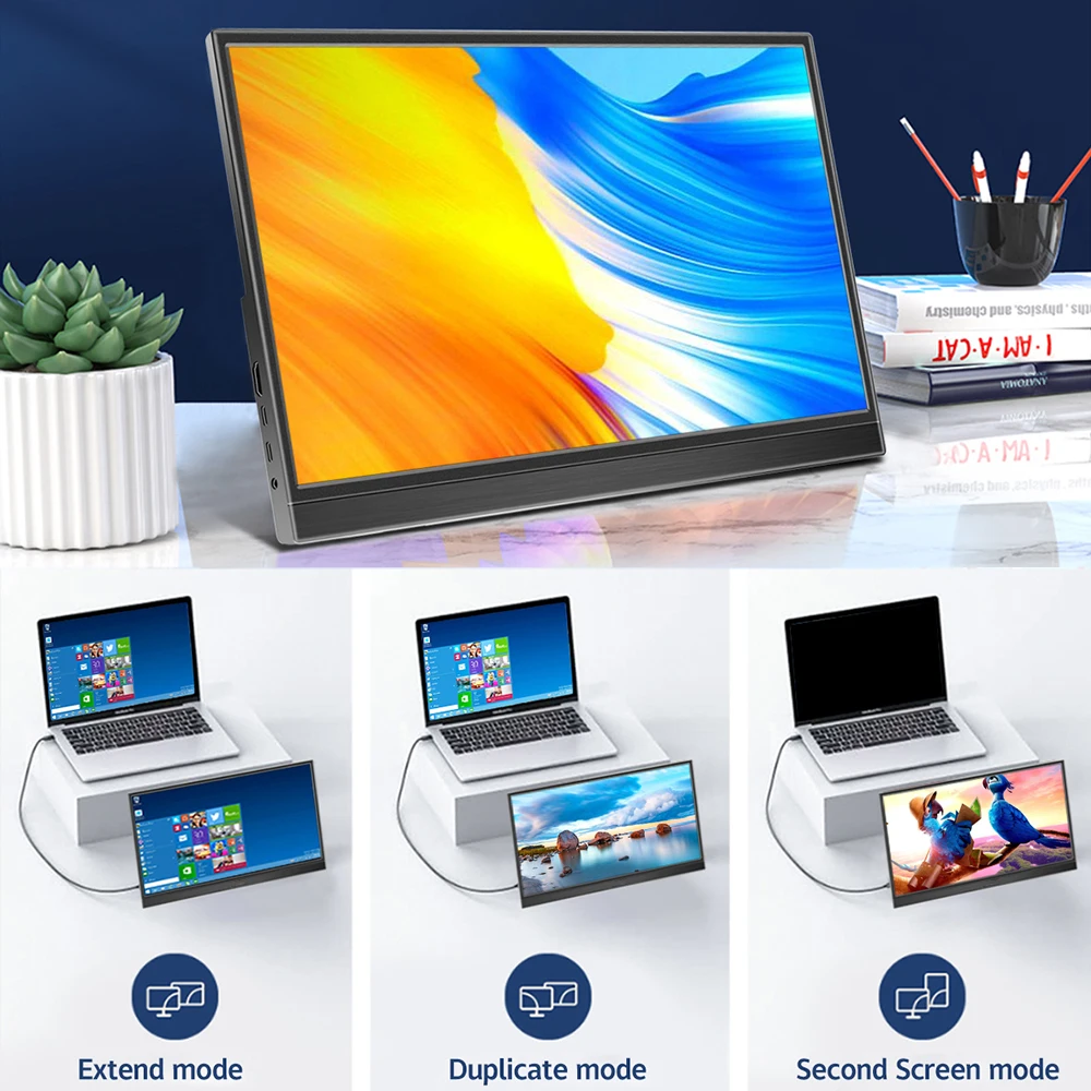 Touchscreen Portable Monitor 14/15.6/16 inch HD LED Display Laptop Monitor Travel Monitor for Raspberry Pi/Laptop/PS3/PS4 Xbox-6