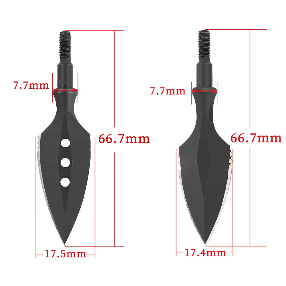 6/12pcs Archery 180-200grain Retro Arrowhead High Carbon Steel Blades Broadheads for Bow Arrow Hunting Shooting Accessories-2