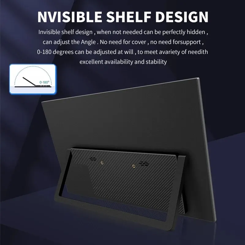 HGFRTEE 14inch 4K Portable Monitor 3840*2160 100%SRGB ADS-IPS Extended Display with Bracket For PC Laptop Phone Switch-4