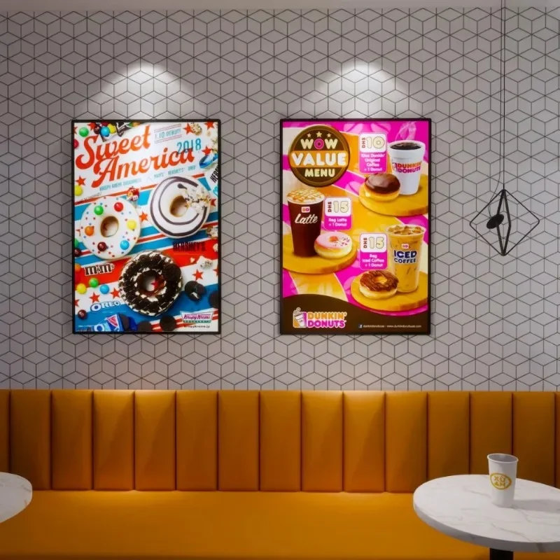 A2 A3 Ultrathin LED Advertising Light Box Lighted Menu Board Exchangeable Poster Display For Restaurant Wall Mounted Billboards-5