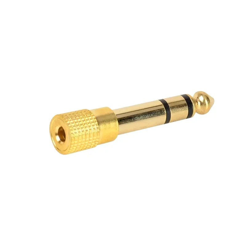 4pcs Golden 6.5 Stereo Connector 6.35mm Male To 3.5mm Female Jack Audio Connectors for Headphone Microphone Power Amplifier-6