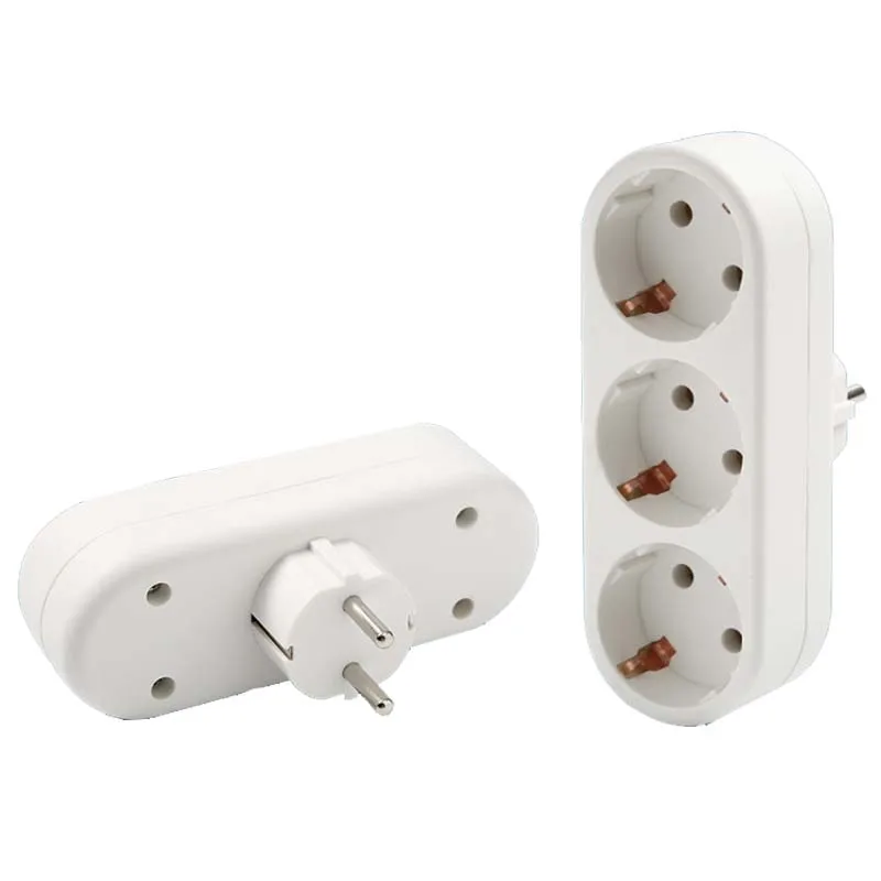 White European 2way 3way EU Wall Extension Power Socket Germany Korea Russia Schuko Plug Converter Outlet 16A 3500W Type E-2