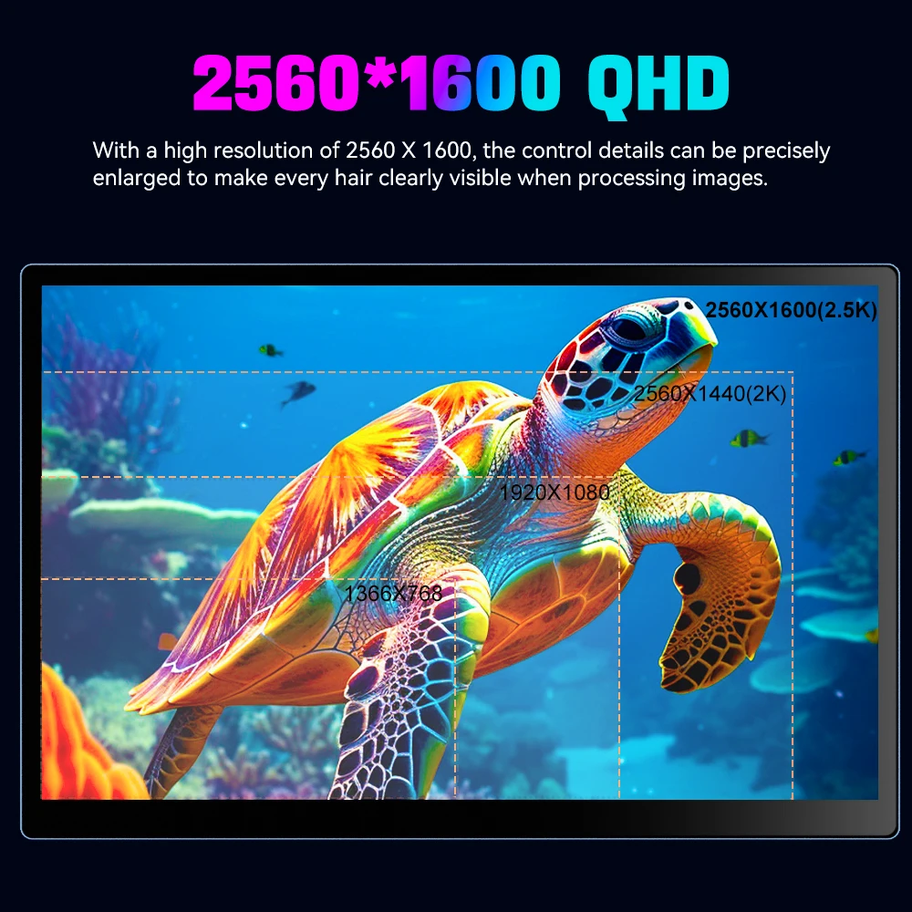 OLED 2K Touch Portable Monitor 10.5inch 2560X1600 16:10 IPS Screen with type-c mini hdmi Second Display for Laptop PC Xbox PS4/5-4