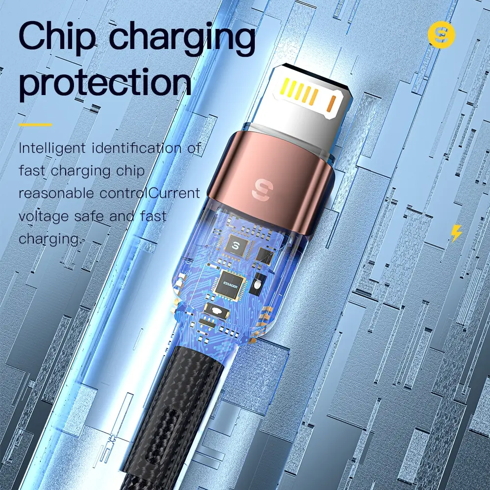 Essager Fast Charging For iPhone Usb Cable 11 12 13 Pro Max Mini Xs Xr X SE 8 7 6 Plus 6s 5 5s 2.4A Wire For iPhone Charger Cord-5