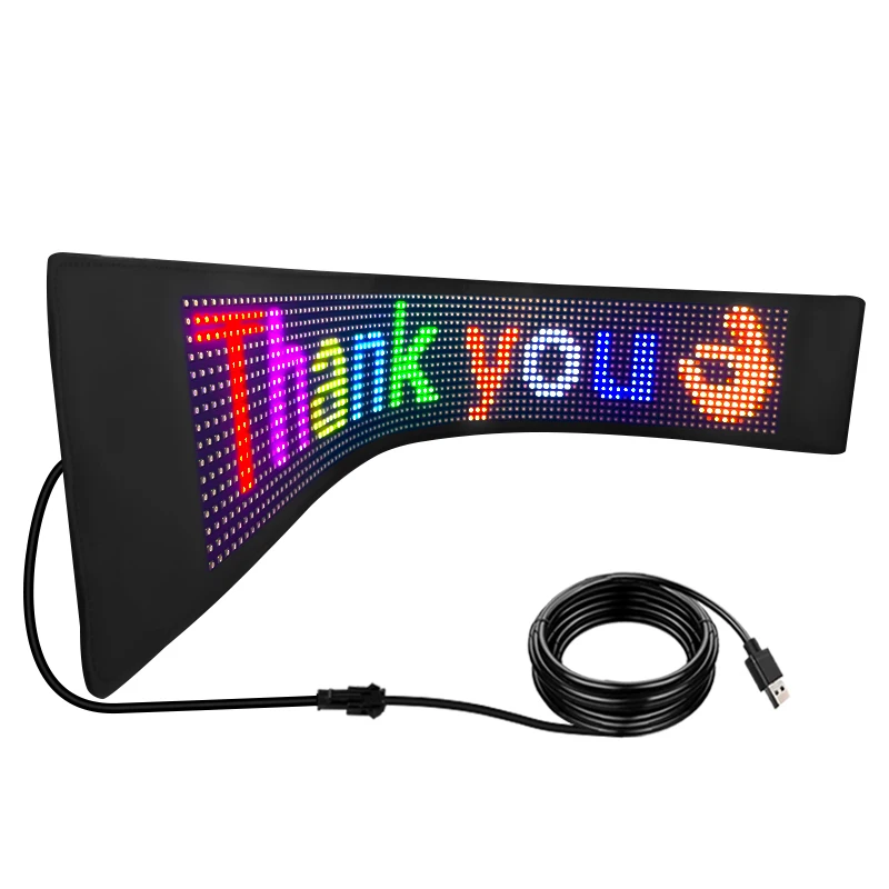 LED Screen Sign Bluetooth Scrolling Message display Board App Control Soft Flexible Led Panel Car Display for Store Advertising-3