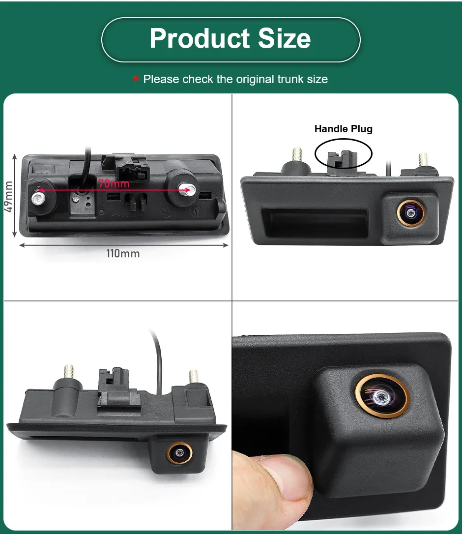 AHD 1080P 170 Car Rear View Trunk Handle Camera For Volkswagen VW Passat Golf Polo B6 B7 Jetta Tiguan Touareg Audi A3 A4 A5-6