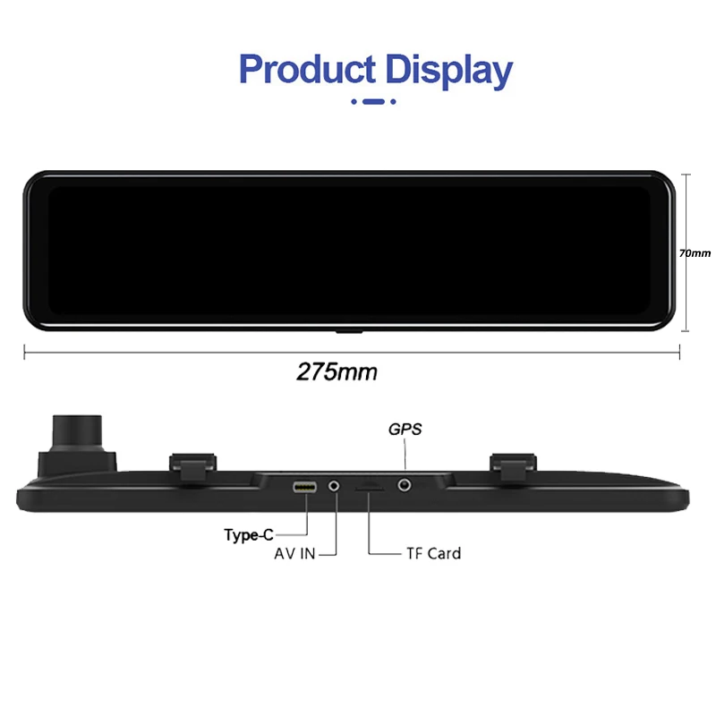 ACCEO 4K WIFI Dashcam 12Inch Car DVR RearView Mirror Recorder Dash Cam Support 1080P Sony Black Box Rear View Camera Acesssories-6