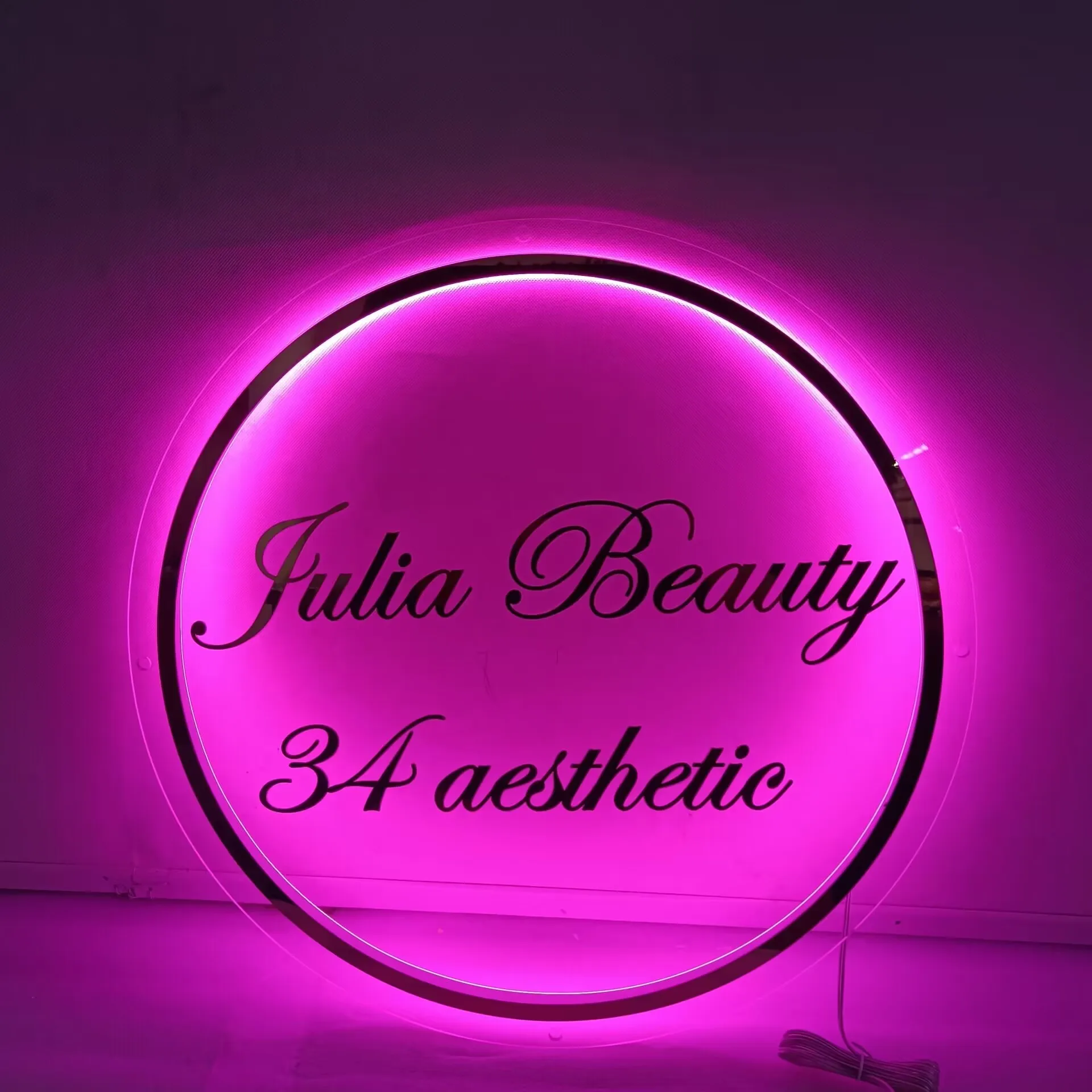 Custom Business Logo Acrylic signs 3D Beauty Nails Salon Hair Studio Signage Backlit Signs Custom Company Name LED Neon Light-5