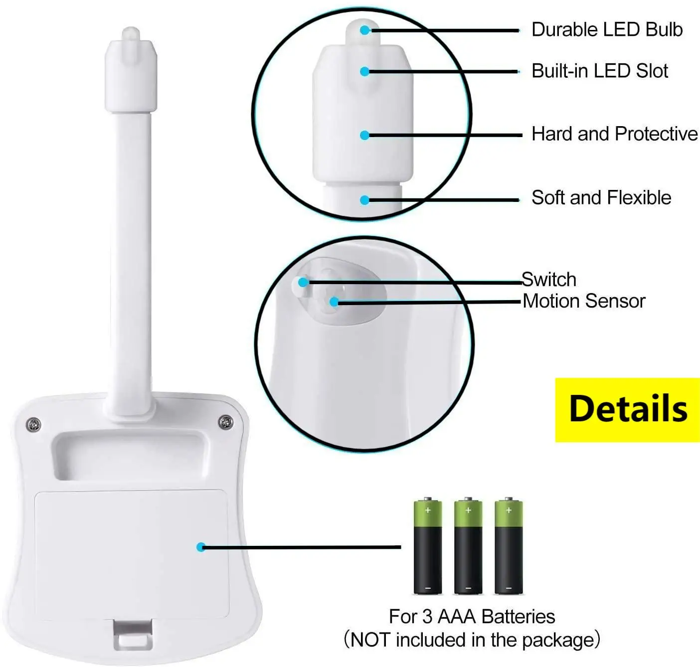 Mini Kawayi Human Infrared Sensing Light LED Night Light Stick Toilet 16/8 Color Bathroom Colorful Motion Sensing Night Light-6