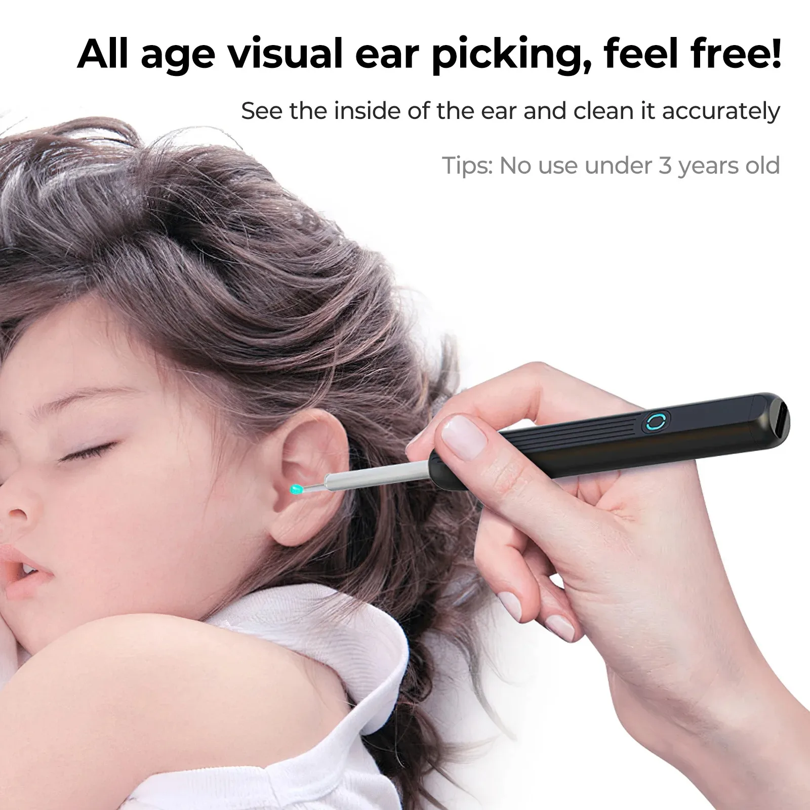 Wireless Smart Visual Ear Cleaner 1080P Ear Stick Otoscope NE3 Ear Wax Removal Tool Earpick Camera Ear Endoscope for iOS Android-3