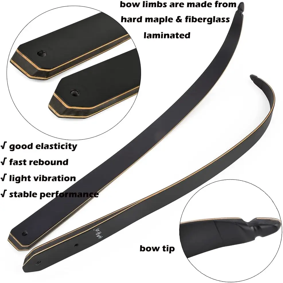58/60 Inch Archery Takedown Recurve Bow for Adults/Youth 25-65Lbs American Hunting Bow Magnesium Alloy Metal Riser Right Handed-3