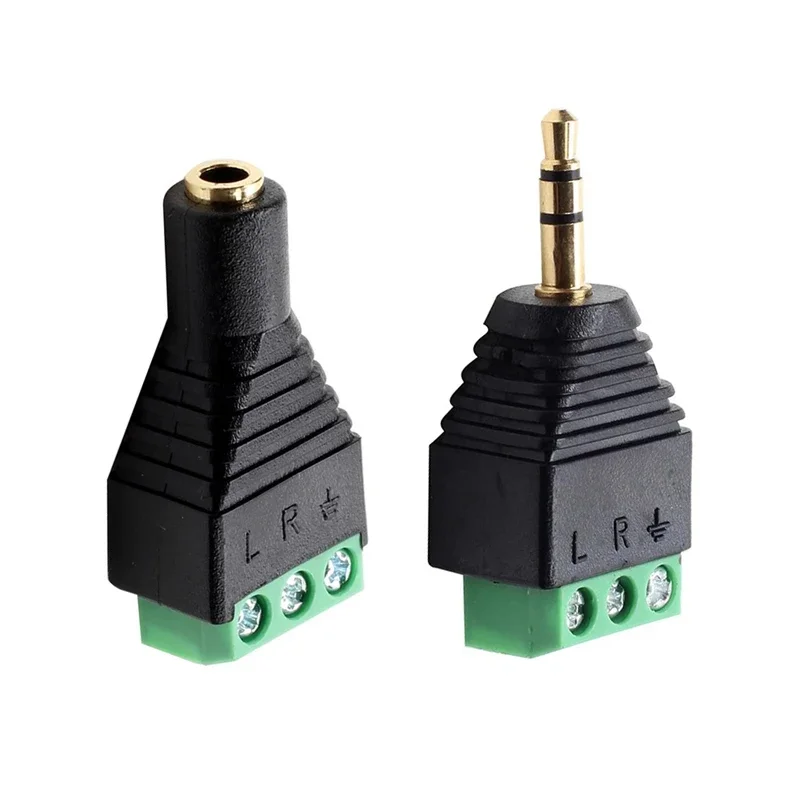 Earphone Audio Jack 3.5mm Connector Stereo Adapter 3.5mm RCA Audio Mono Channel Plug To Screw Terminal Audio Mono Channel Plug-3