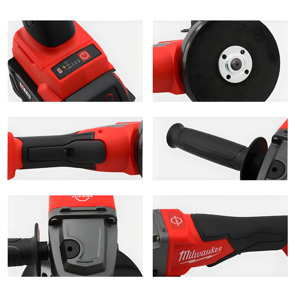 Milwaukee 100mm/125mm Braking Brushless Angle Grinder 3 Gears M14 Electric Cordless Polishing Variable Speed Cutting Power Tools-6