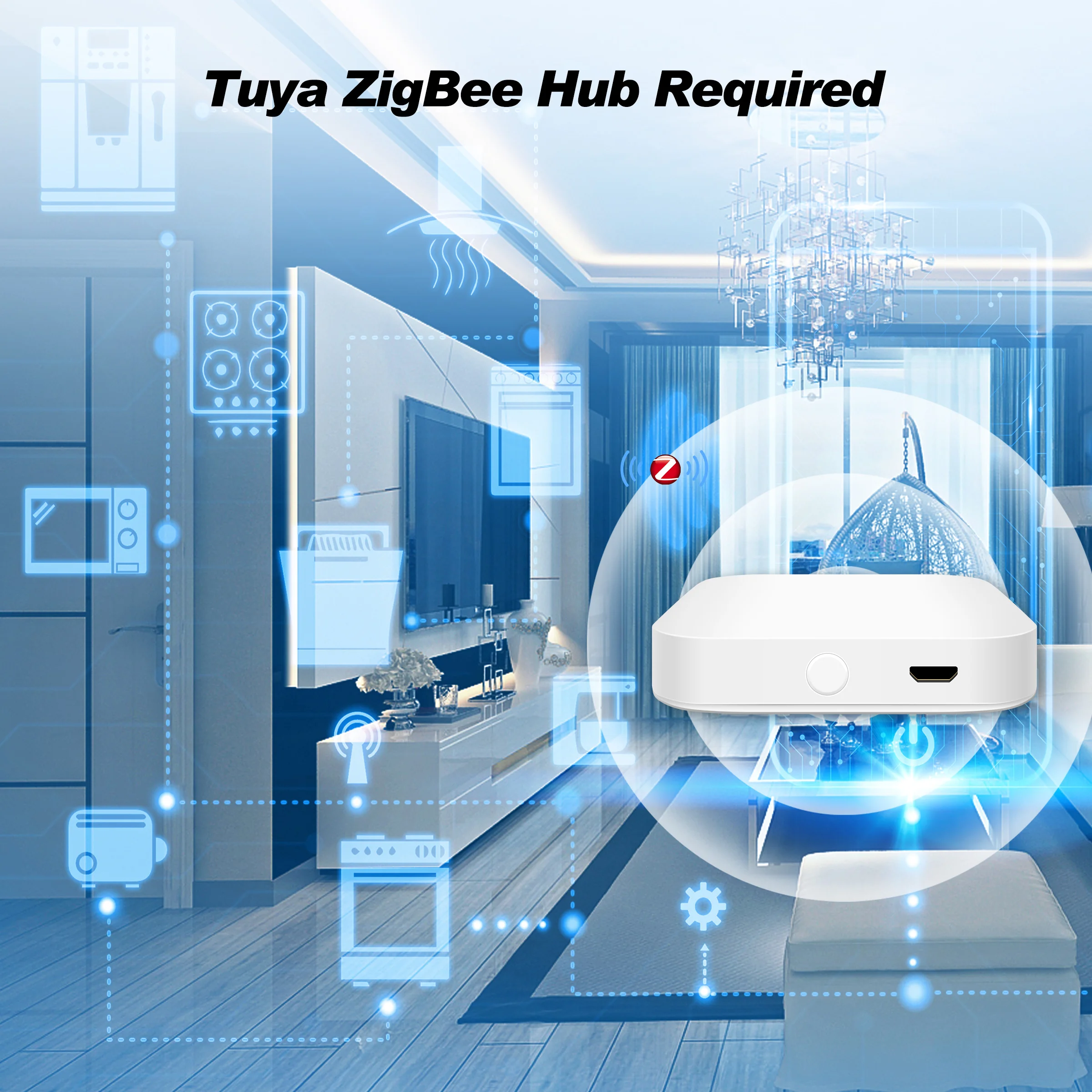 GIRIER Tuya ZigBee 3.0 Smart Switch Module Relay 1 2 Gang 16A Power Metering App Control Work with Alexa Hey Google Hub Required-5