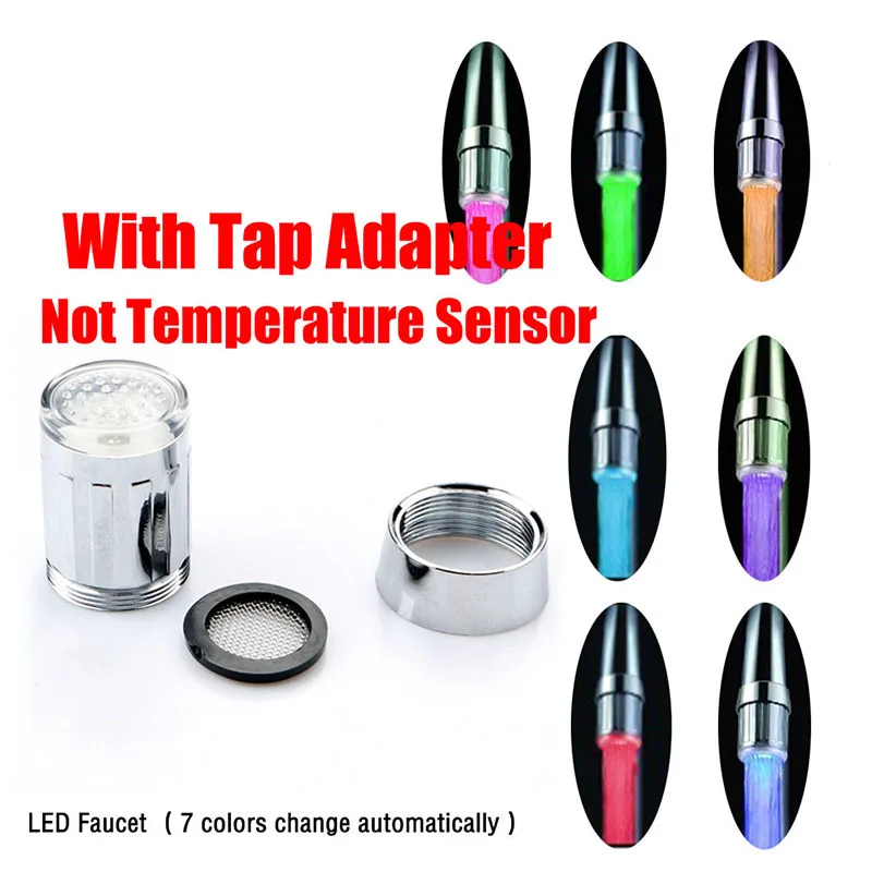 Shower Led Light Nozzle Multiple Color Temperature Sensor Night Light Faucet Led Lighting For Kitchen Bathroom-4