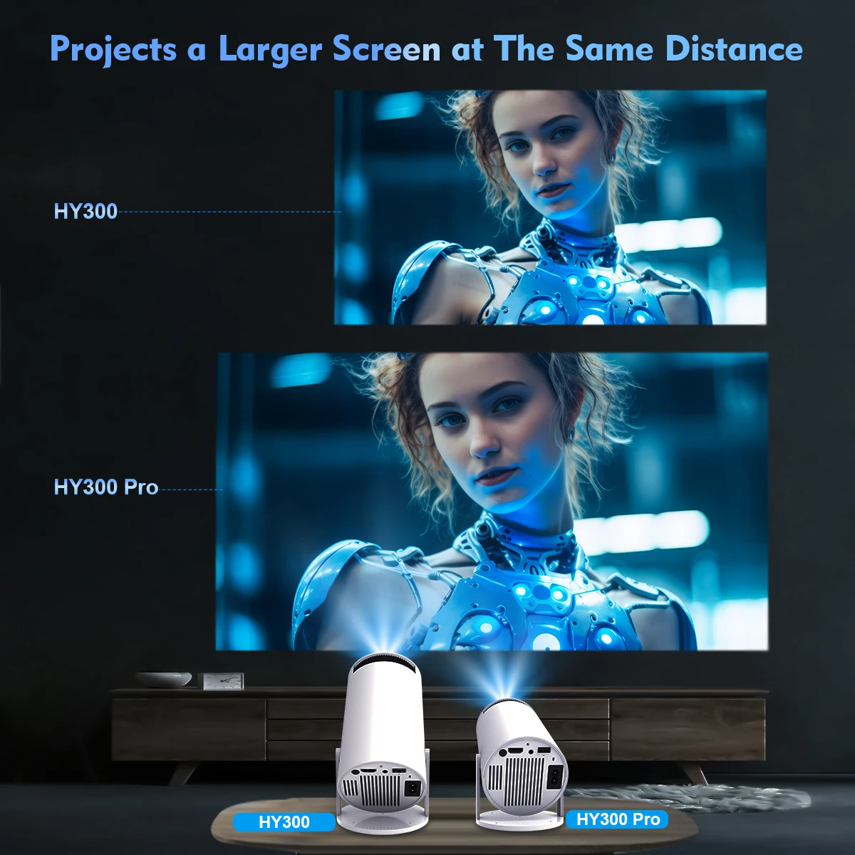 Magcubic Projector HY300 PRO 4K Android 11 Dual Wifi6 260ANSI Allwinner H713 BT5.0 1080P 1280*720P Home Cinema Outdoor Projetor-6