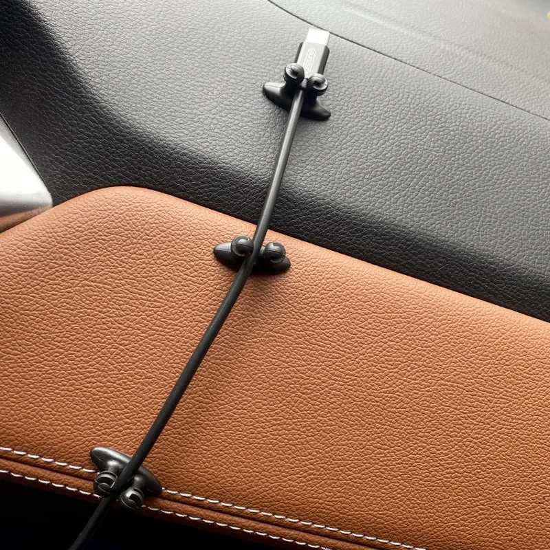 Car Dashboard Phone Charger Cable Manager Hook Headphone Line Organizer Clasp Clamp Holder Auto Interior Accessories-4