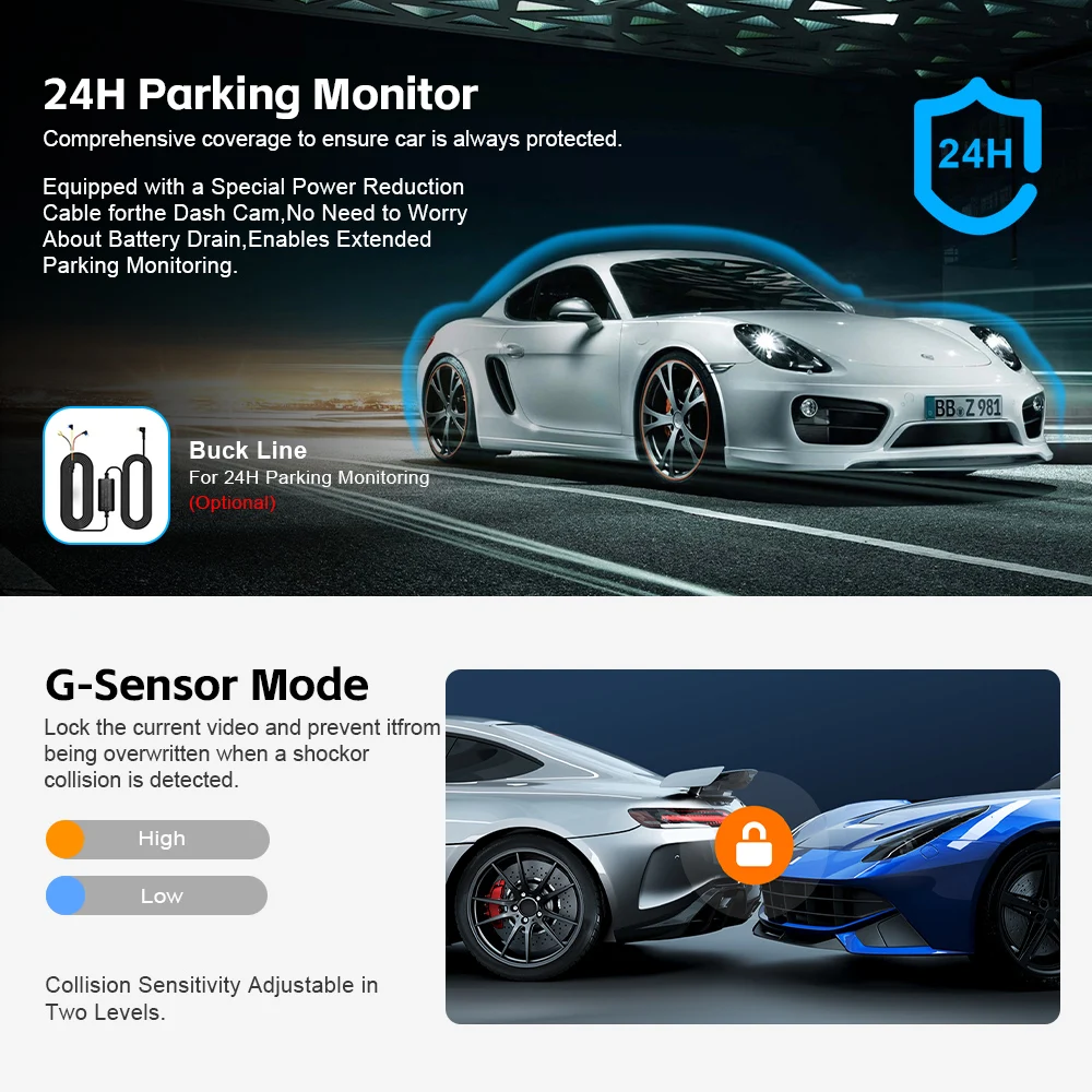 Soam 4K Full HD Dual Dash Camera,Front 4K+Rear 1080P,Built-in WiFi,1.97