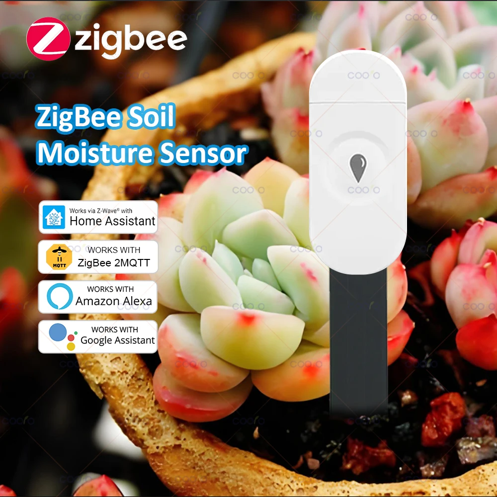Smart ZigBee Soil Moisture Sensor Temperature Meter Humidity Sensor Plant Monitor Detector Garden Plants Automation Irrigation