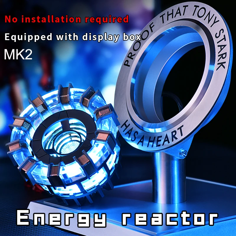 Superhero 1:1 Cosplay Tony Stark Arc Reactor Heart Of Mark Led Light Chest Lamp Mk1,MK2 as gift for Game Room Desktop Decoration