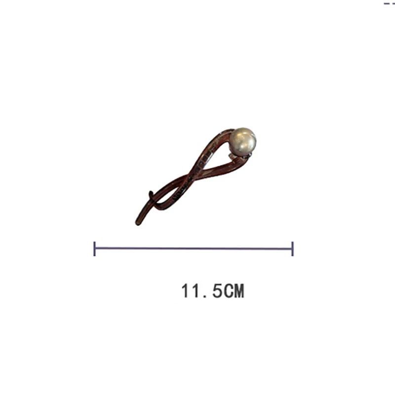 New Twist Hair Clip Plastic Acrylic Bead Imitation Pearl Hairpin Twisted Design Women Hair Accessories-4
