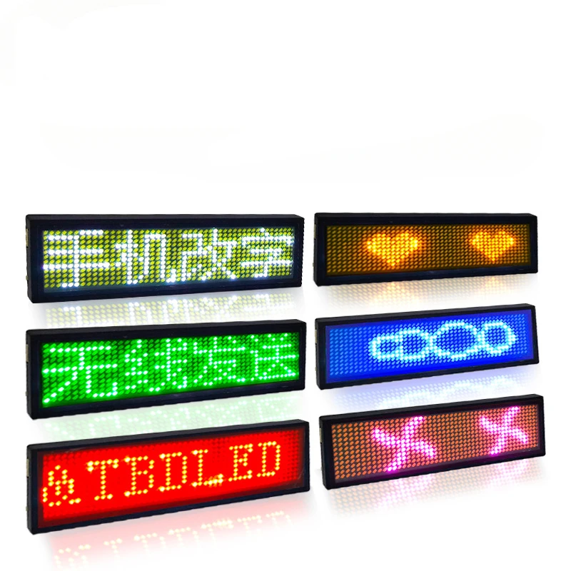 Rechargeable Bluetooth Digital LED Badge Insignia DIY Programmable Scrolling Message Board Mini LED Display LED Name Tag-2